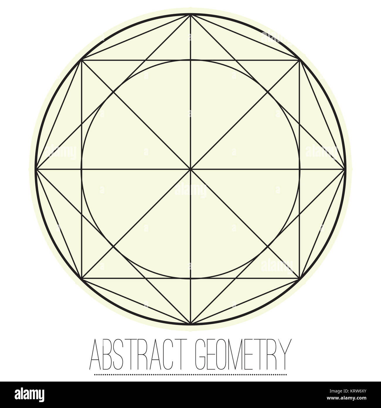 Abstrakte geometrische Figur mit Raute, Kreis, Quadrat Stockfotografie -  Alamy
