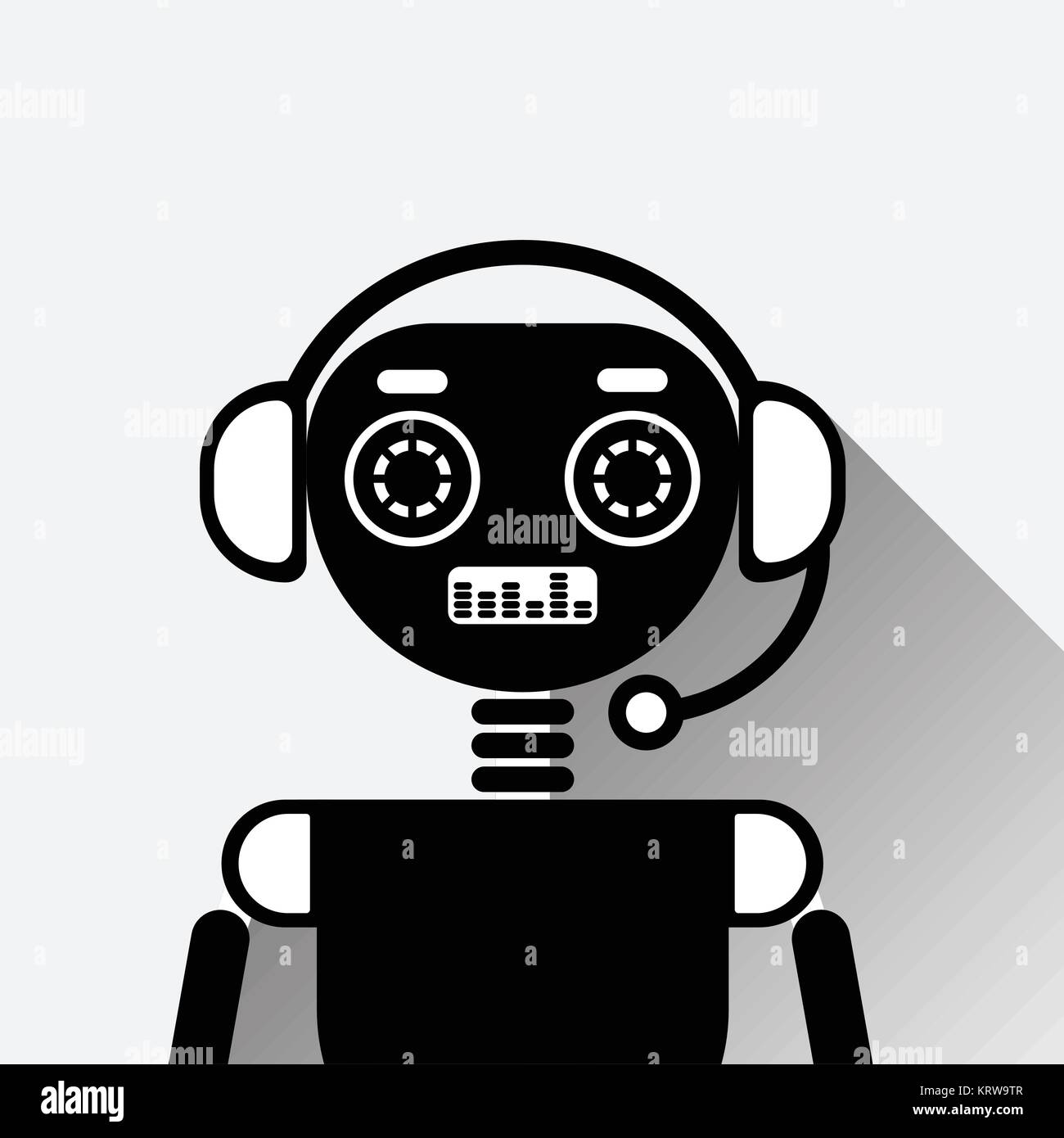 Chatbot Symbol Konzept Schwarz Chat Bot oder Chat-roboter Service Der Online Support Technologie Stock Vektor