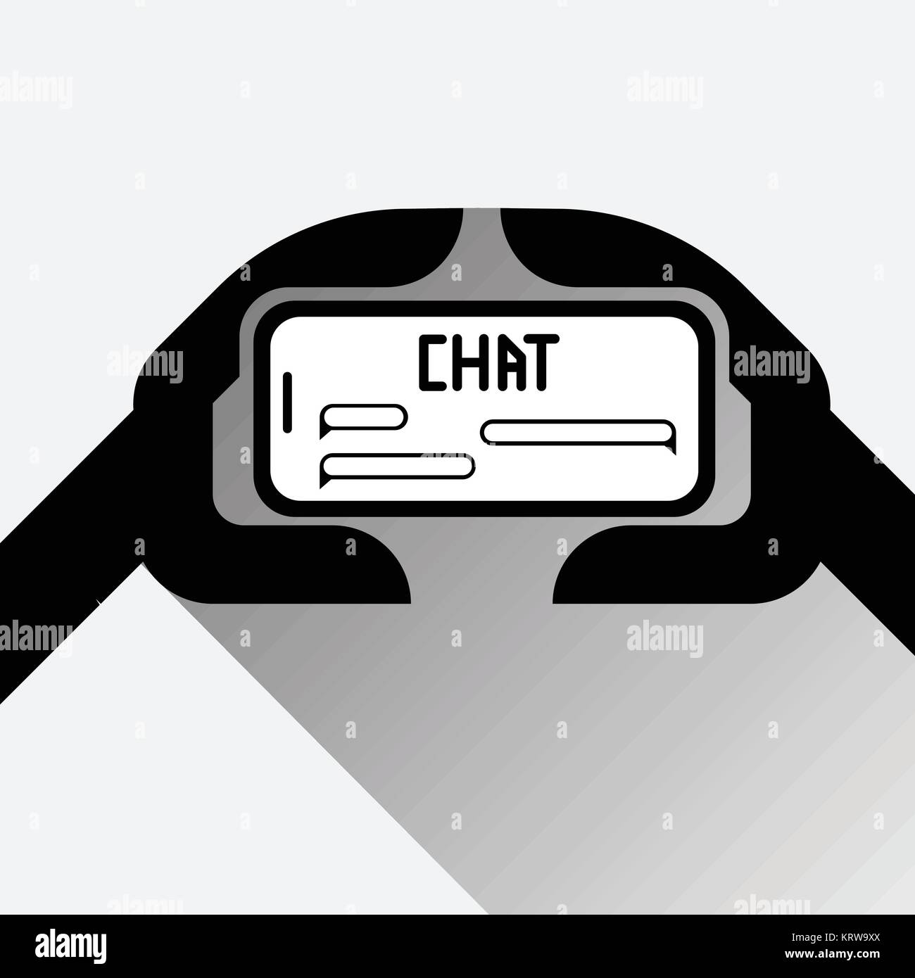 Chatbot Symbol Service Konzept Schwarz Chat Bot oder Chat-roboter Online Support Technologie Stock Vektor