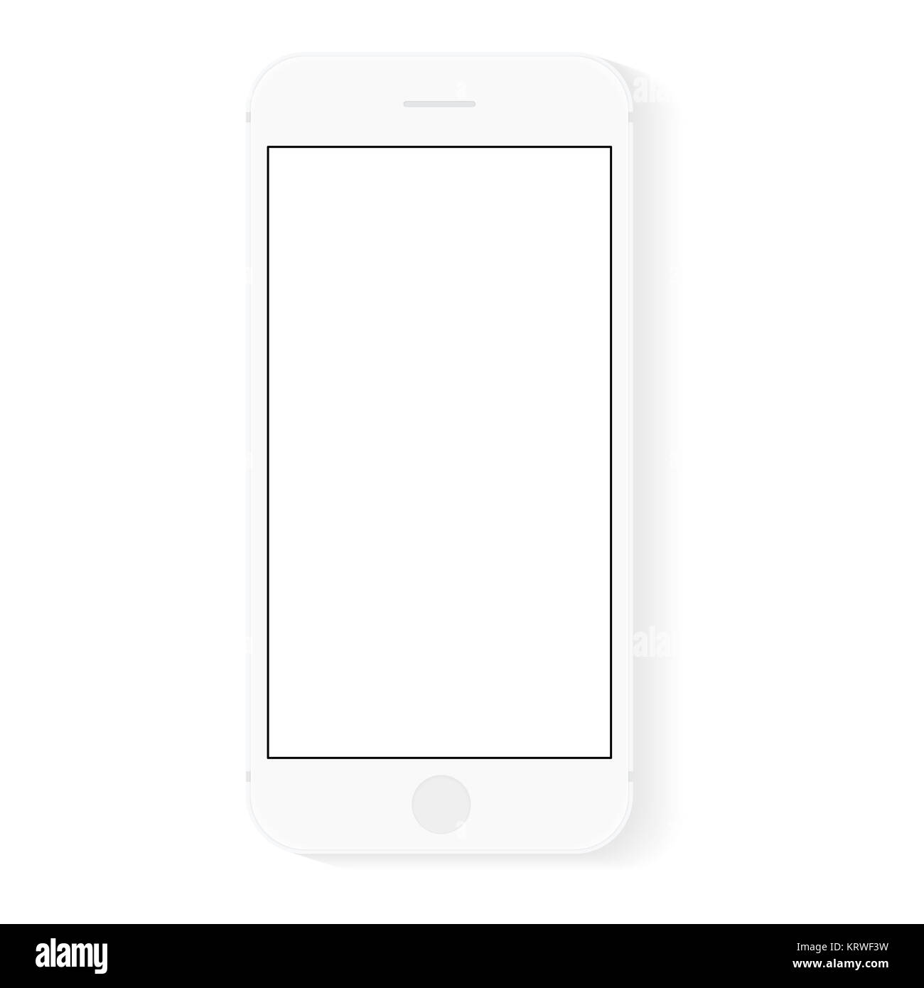 Weißen flachen Telefon weißes Bild, Zeichnung moderne Smart Handy design Stockfoto