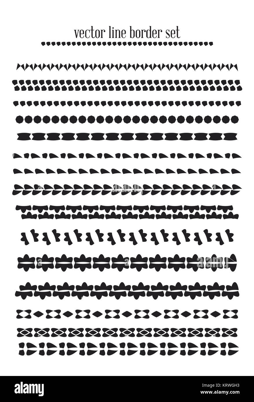 Vektorlinien, trennt Grenze Satz Stockfoto