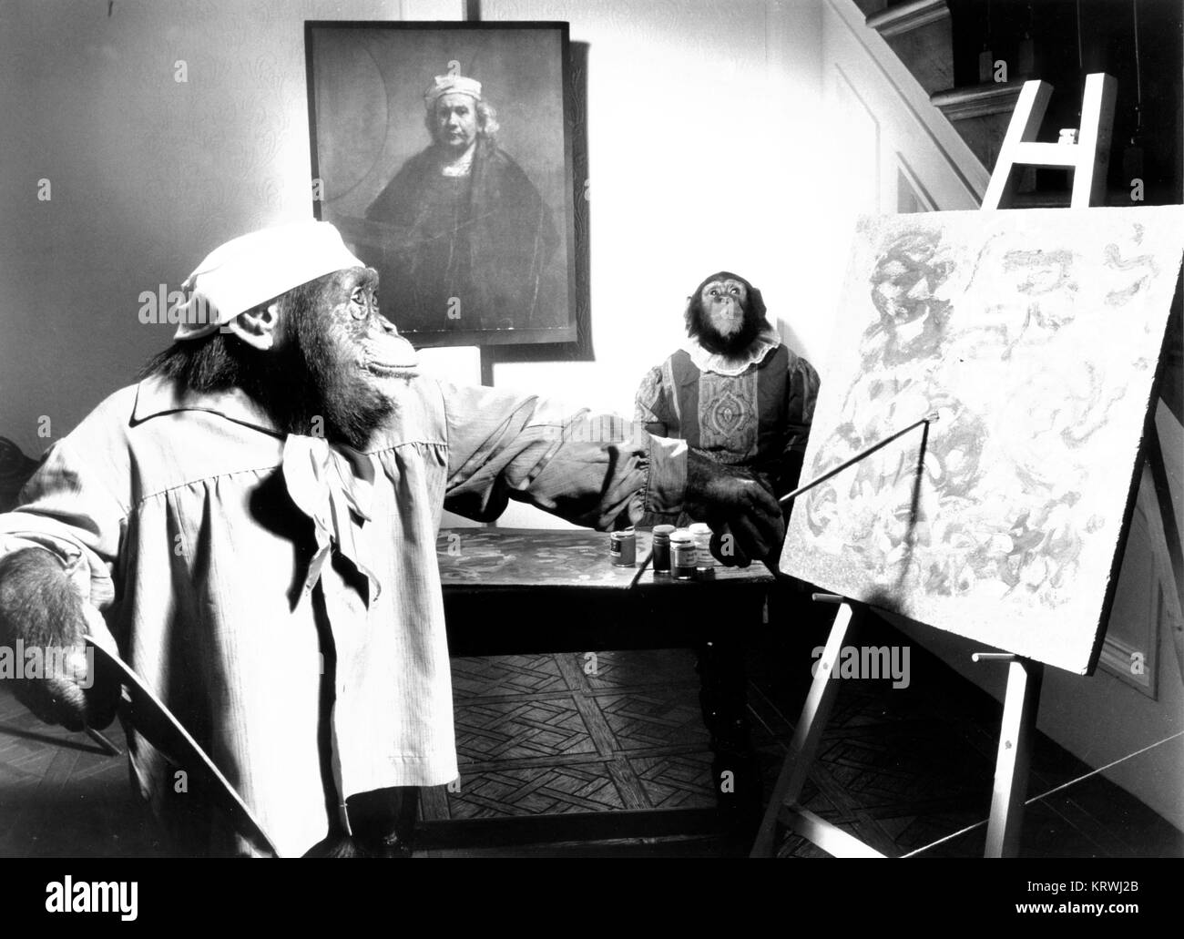 Monkey gemälde malerei, England, Großbritannien Stockfoto