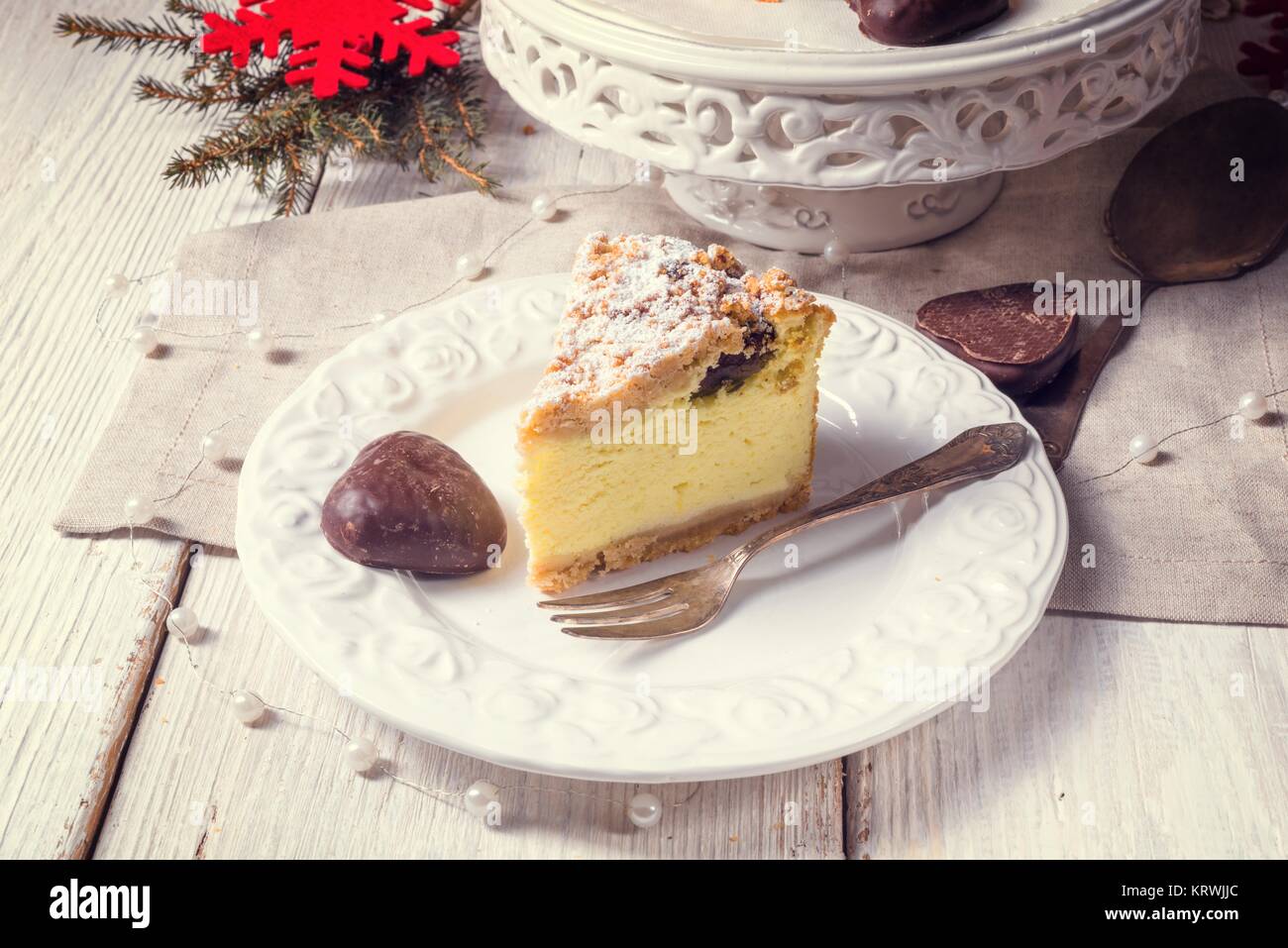 Weihnachten Käsekuchen Stockfoto