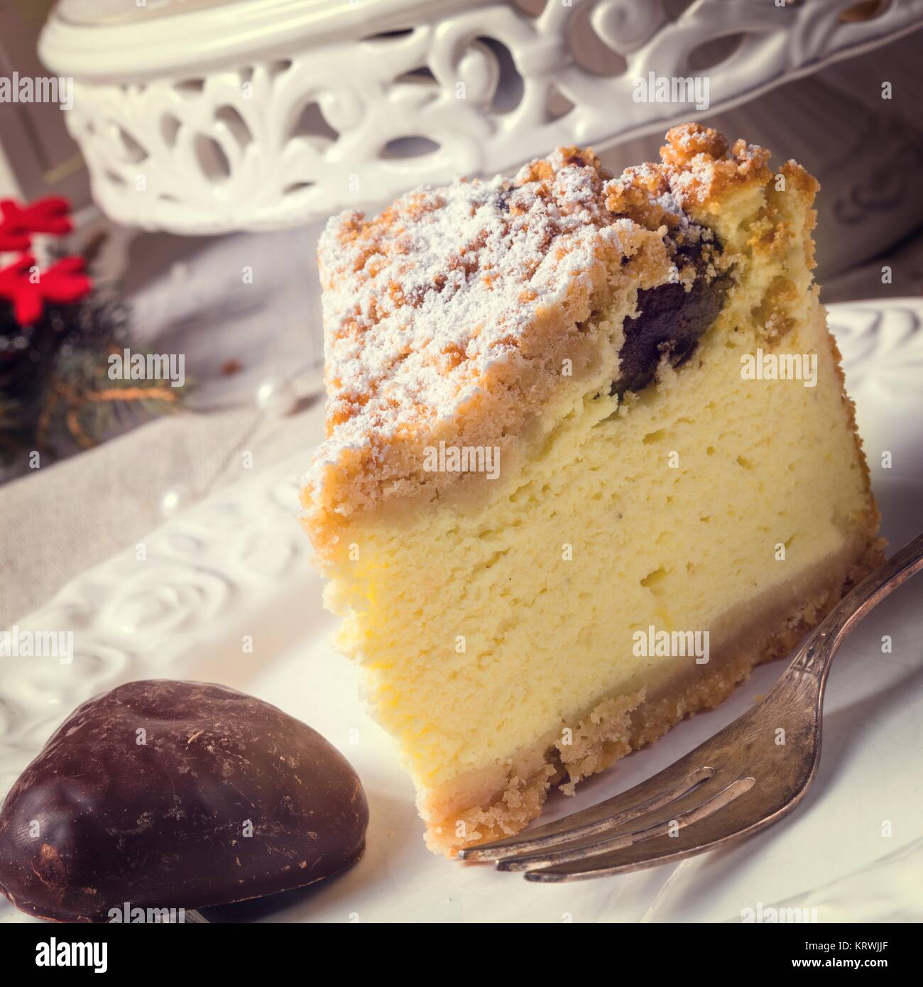 Weihnachten Käsekuchen Stockfoto