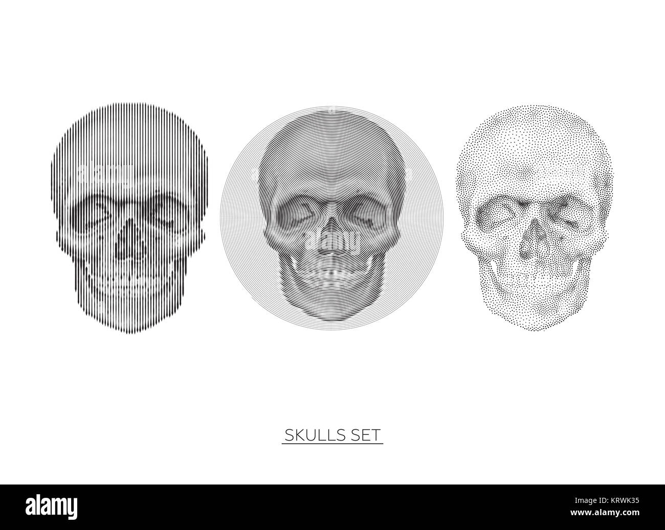 Skull set Design-element Stockfoto