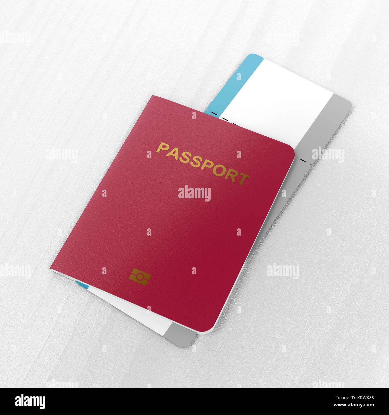 Reisepass und leere Bordkarte Stockfoto