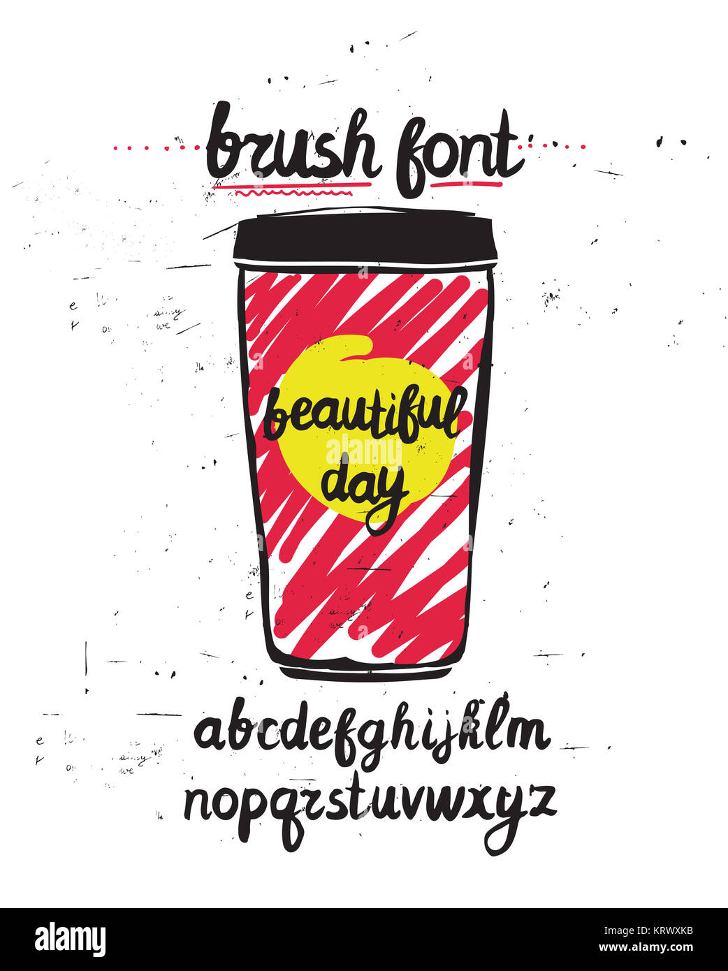 Vektor handschriftliche Pinsel auf Grunge-Hintergrund eingeblendet. Hand zeichnen Stockfoto