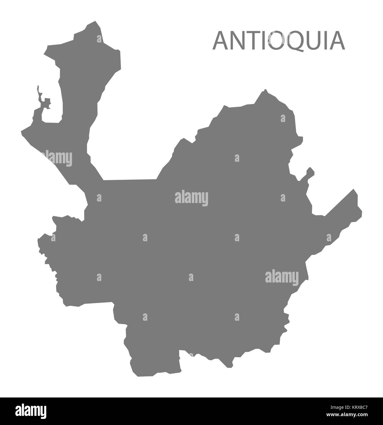 Antioquia Kolumbien Karte in grau Stockfoto