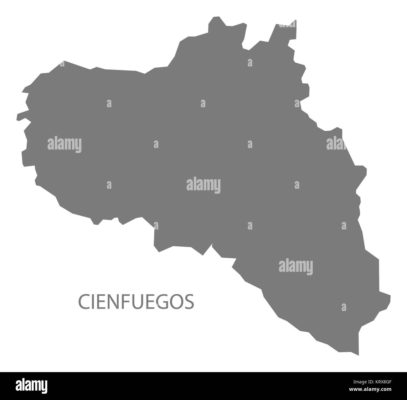 Cienfuegos Kuba Karte grau Stockfoto