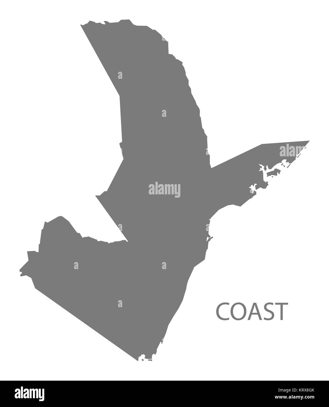 Küste Kenia Karte grau Stockfoto