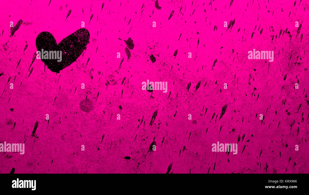 Grunge schwarzes Herz Stockfoto