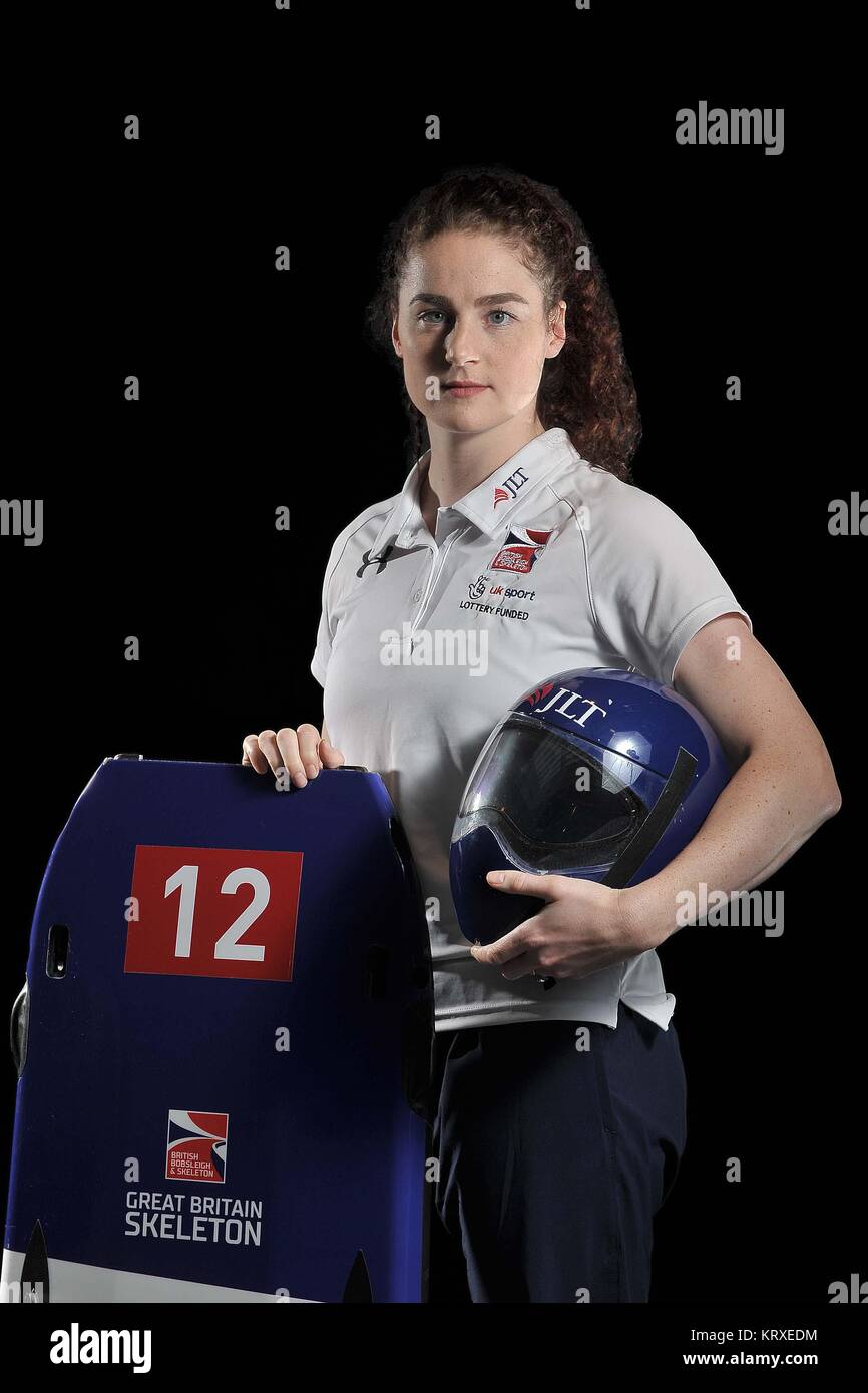 Universität Bath, UK. 20 Dez, 2017. Laura Deas. Britische Skelett Media Day. Universität Bath. UK. 20/12/2017. Credit: Sport in Bildern/Alamy leben Nachrichten Stockfoto