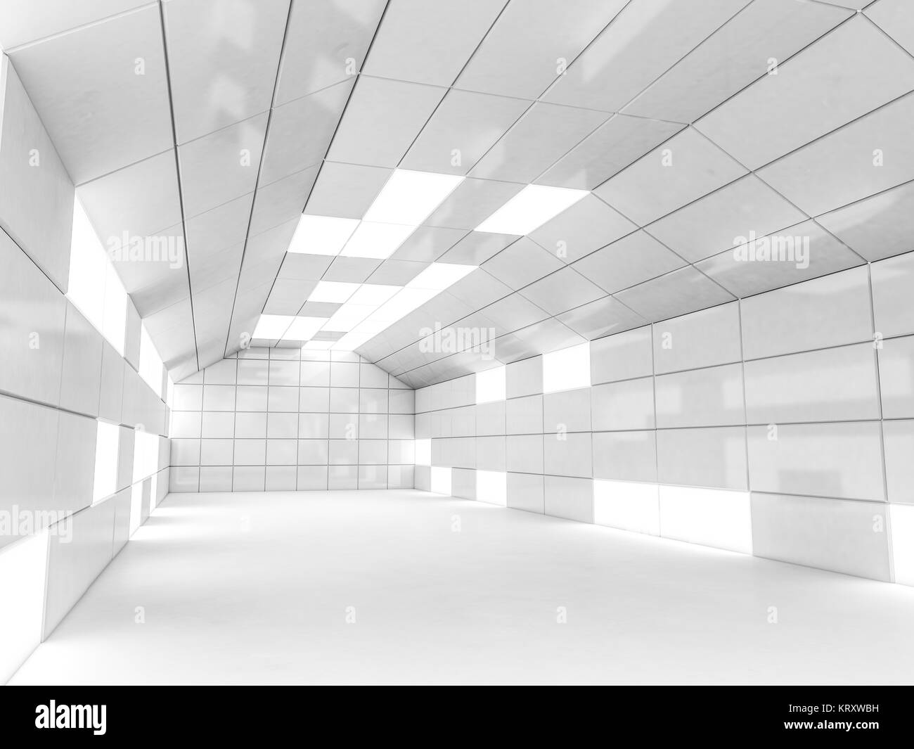 Einfach leer Inneneinrichtung mit Lampen. 3D-Rendering Stockfoto