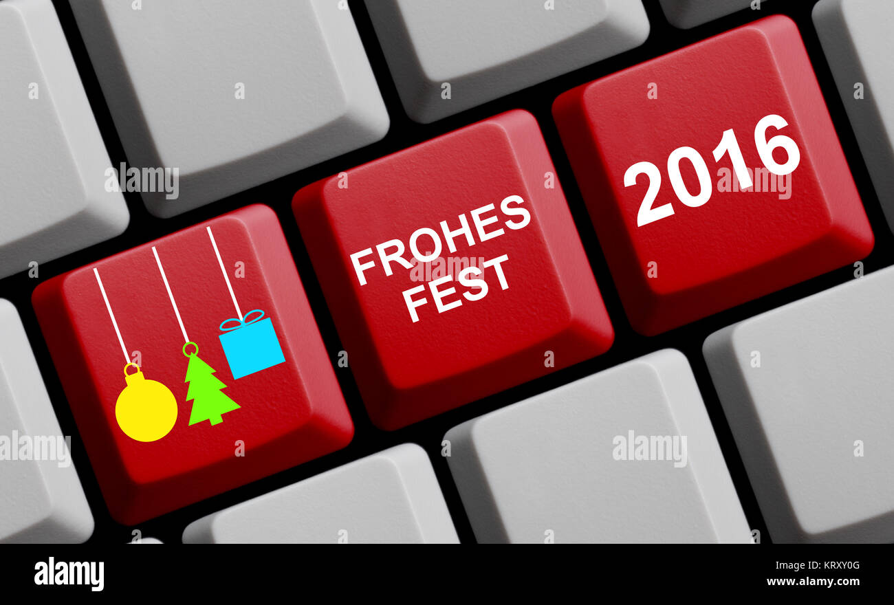 Computer Tastatur - Frohe Weihnachten 2016 Stockfoto