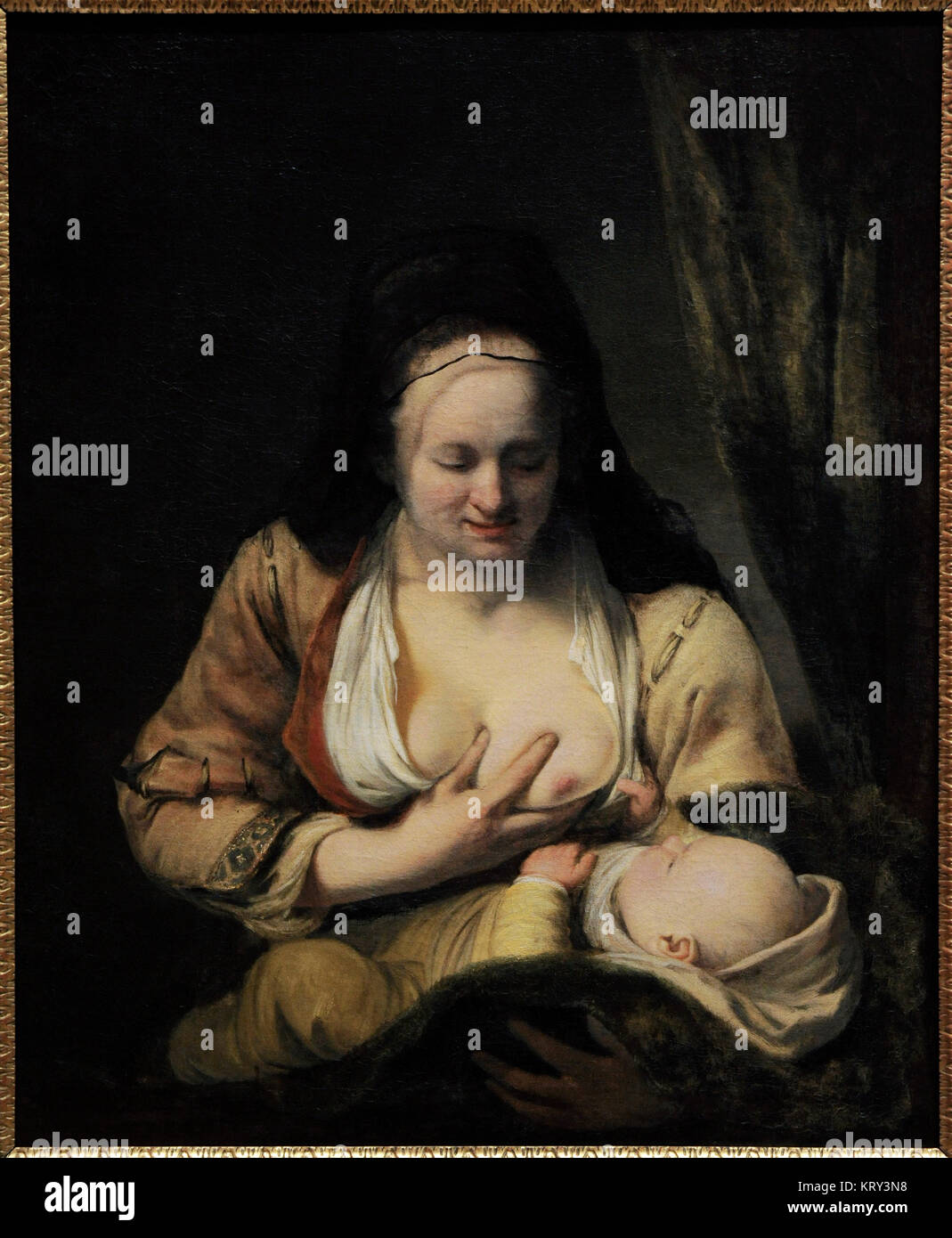 Ferdinand Bol (1616-1689). Niederländische Maler. Frau gestillten Säugling. National Gallery. Oslo. Norwegen. Stockfoto