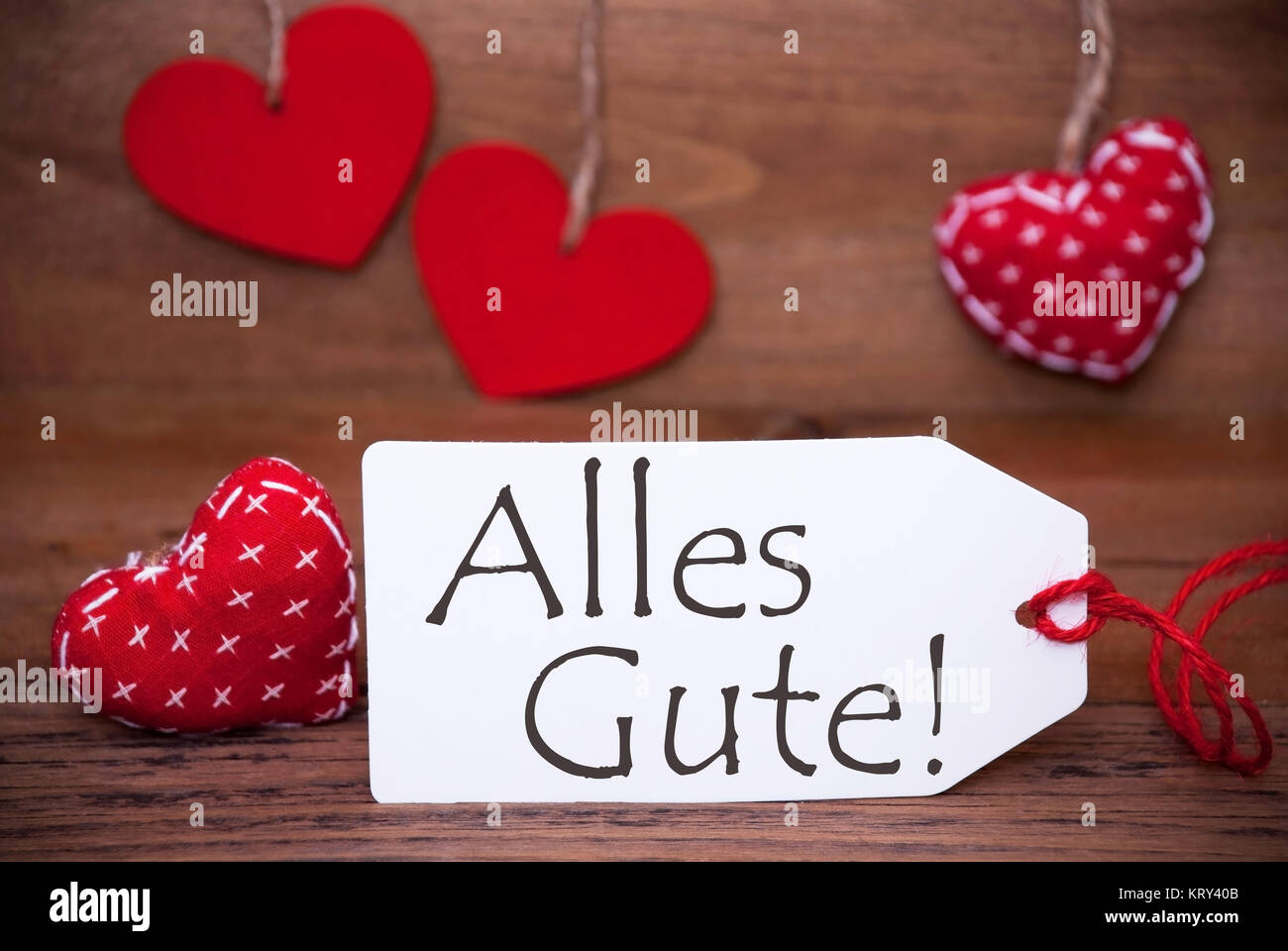 Etikett mit deutschem Text alles Gute, die besten Wünsche. White Label
