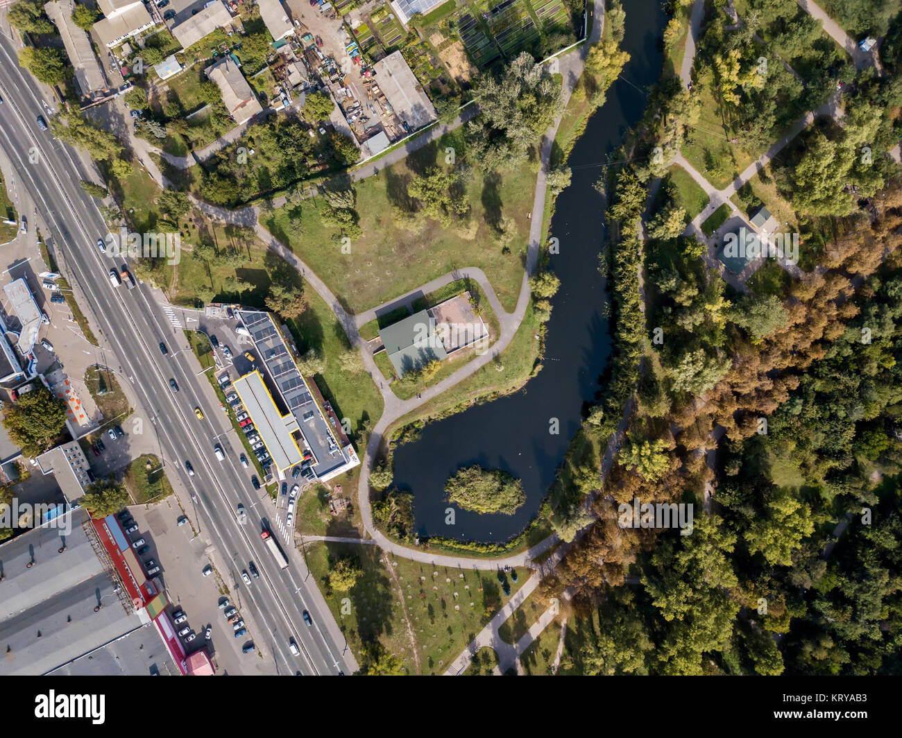 Luftbild von stadtbild Stockfoto