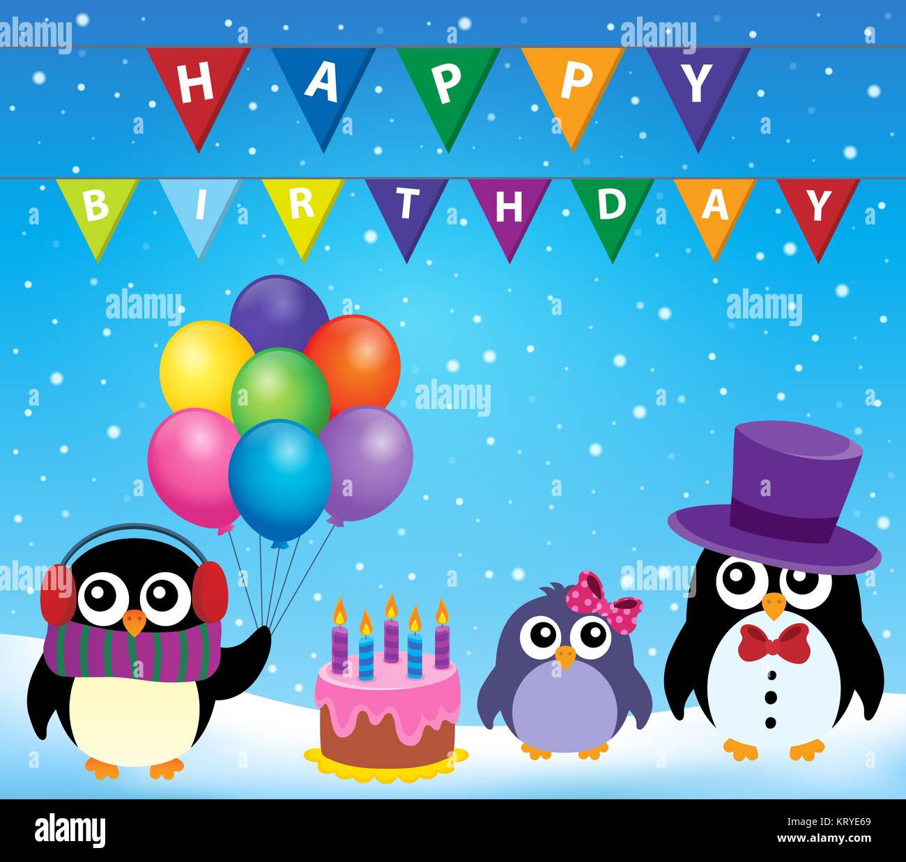 Party pinguin Thema Bild 8 Stockfoto