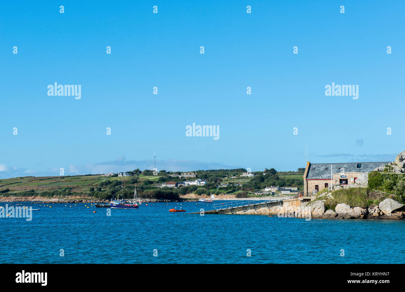 Alte Rettungsboot Station Hugh Town, St Mary's, Isles of Scilly Stockfoto
