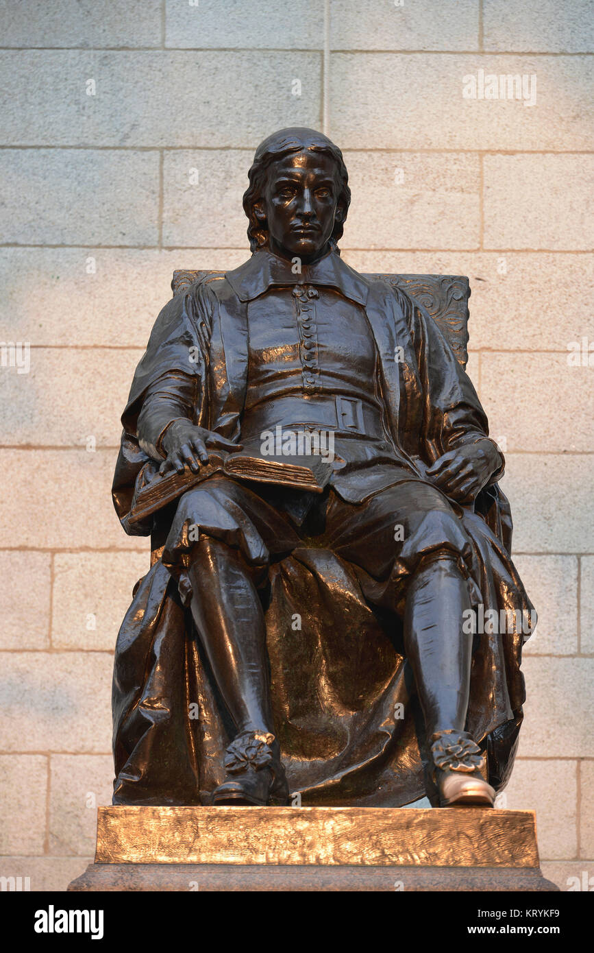 Denkmal, John Havard, Havard University, Cambridge, Massachusetts, USA/Universität, Denkmal, Havard Universität, USA/Universität Stockfoto