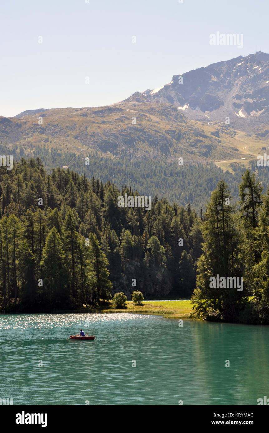 Bergsee in St. moriz Stockfoto