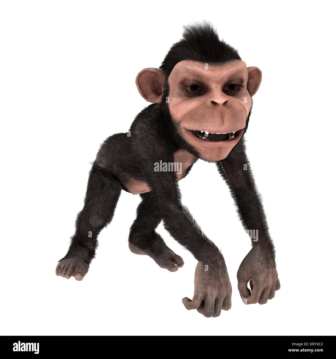 3D-Rendering wenig Schimpanse auf Weiß Stockfoto