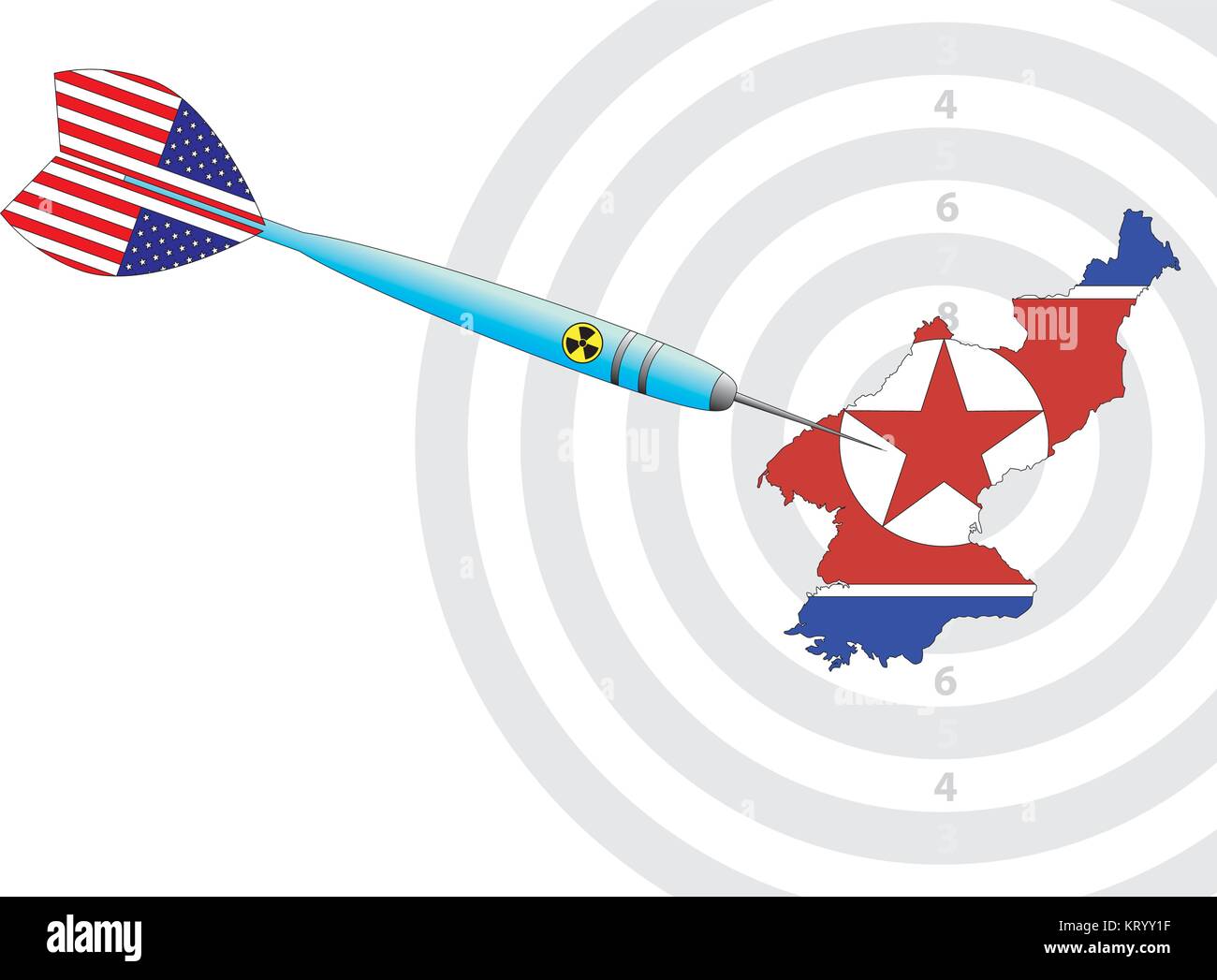 Nukleare dart Nordkorea usa Vektor Symbol Stock Vektor