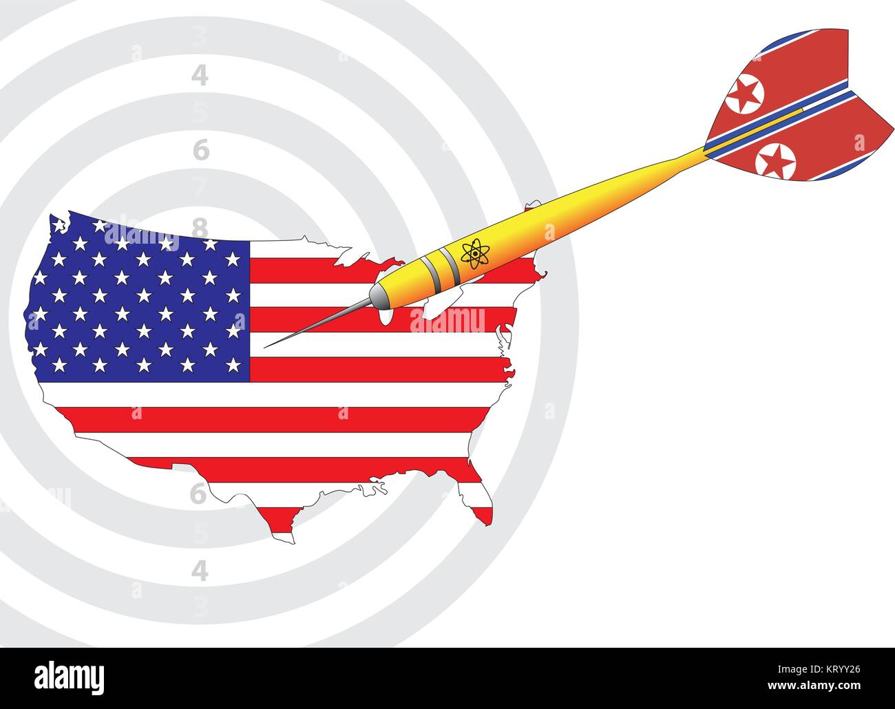 Nukleare dart usa Nordkorea vektor Symbol Stock Vektor