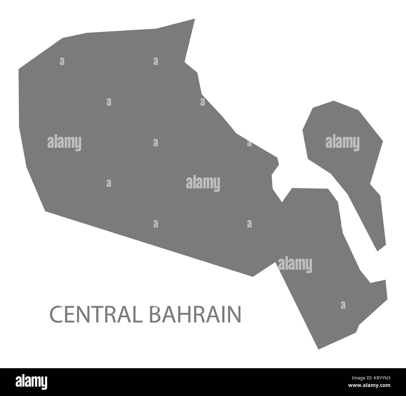 Zentralen Bahrain Karte grau Stockfoto