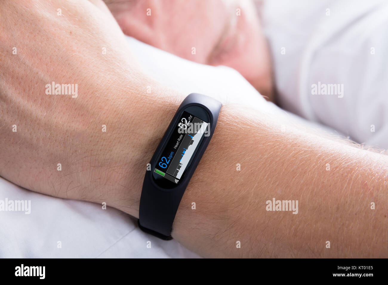 Fitness Tracker mit Heartbeat Rate Stockfoto