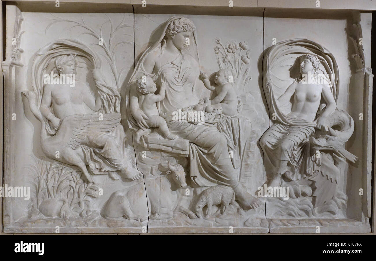 Ars Pacis Reliefs, 1 von 2, gipsabdrücke von Marmor Originale vom Altar des Augusteischen Friedens, Rom, 18 bis 9 v. Chr. - Spurlock Museum, Uiuc-DSC-05728 Stockfoto
