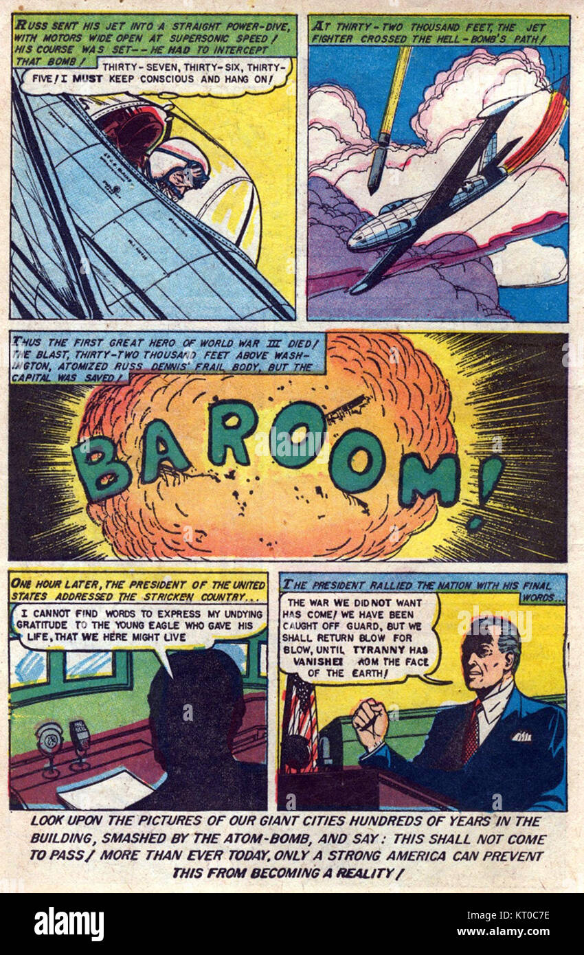 Das Bild „AtomicWar0116“ bezieht sich wahrscheinlich auf eine historische oder künstlerische Darstellung des Atomzeitalters und untersucht möglicherweise Themen im Zusammenhang mit der nuklearen Kriegsführung und ihrer globalen Wirkung. Stockfoto