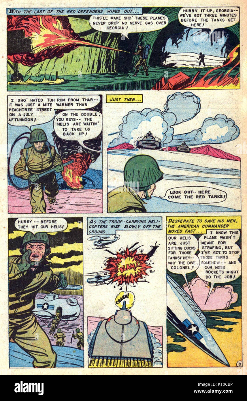 Atomic war 0410 bezieht sich auf ein Thema oder Werk, das sich mit der nuklearen Kriegsführung befasst, möglicherweise ein Dokumentarfilm, ein Bericht oder eine fiktionale Erzählung, die sich auf die Auswirkungen und Folgen von Atomkrieg konzentriert. Stockfoto