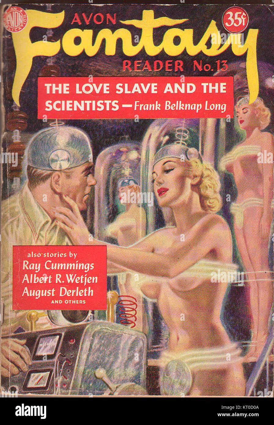 Die Premiere von Avon Fantasy Reader, veröffentlicht 1947, enthält acht Fantasy-Geschichten von Autoren wie H.P. Lovecraft, H.G. Wells und Lord Dunsany. Stockfoto