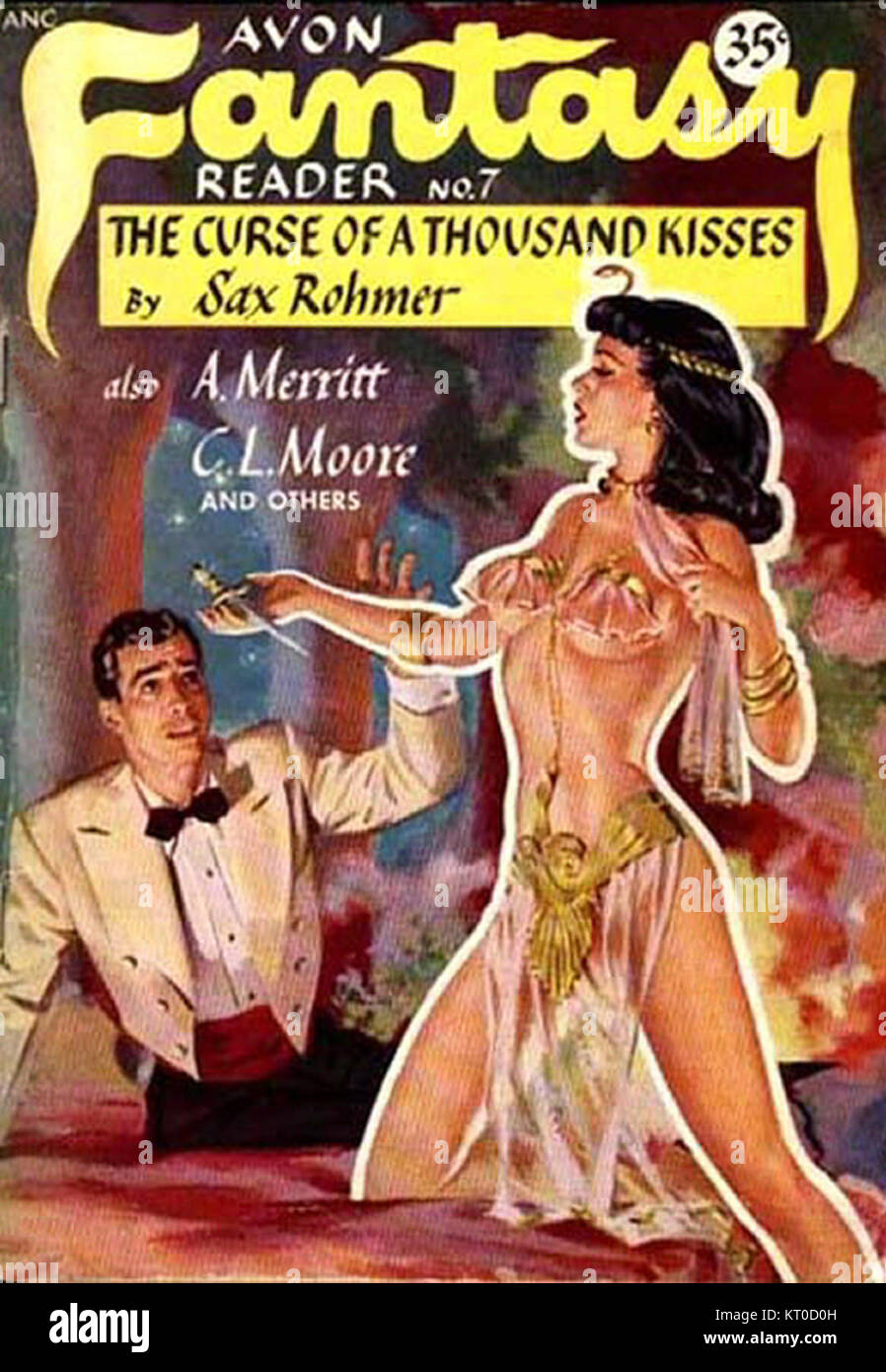 Der Avon Fantasy Reader 75 ist ein Vintage-Sammelbuch, das für seine berühmten Illustrationen und Geschichten bekannt ist. Es ist Mitte des 20. Jahrhunderts beliebt und ein Schlüsselstück auf dem Sammlermarkt, das von Sammlern geschätzt wird. Stockfoto