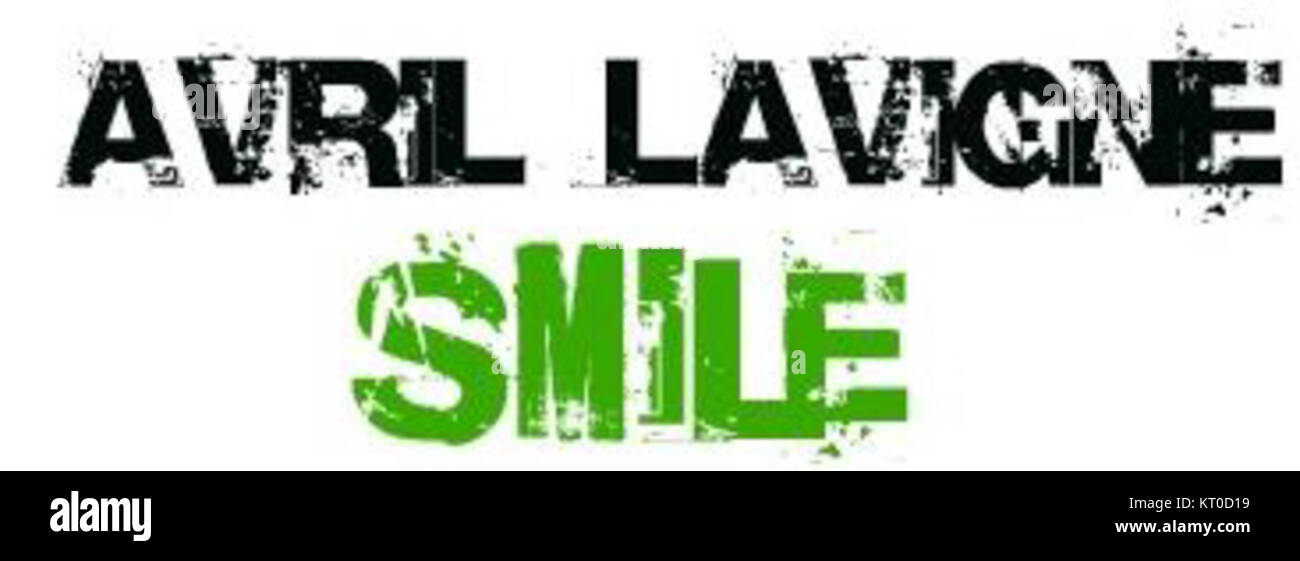 Ein Werbebild von Avril Lavigne aus ihrer Single Smile aus dem Jahr 2009, in dem die Poppunk-Persönlichkeit der kanadischen Sängerin und das fröhliche Thema des Songs dargestellt werden. Stockfoto