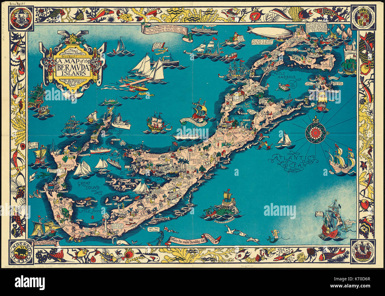 Eine Karte der Bermuda Inseln - ya des demonios, Inseln der Teufel (20547080228) Stockfoto