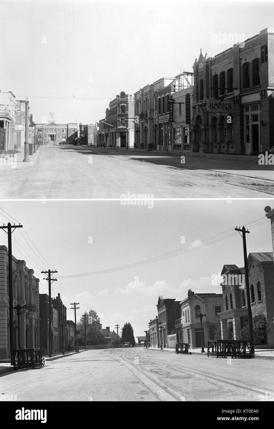 Bedford Falls an der Genesee Street ist ein historischer Ort, der für seine malerische Aussicht und die Verbindung mit dem berühmten Film „IT's a wonderful Life“ aus dem Jahr 1946 bekannt ist. Die Gegend besticht durch klassische amerikanische Architektur und ist ein ikonischer Ort in der Filmgeschichte. Stockfoto