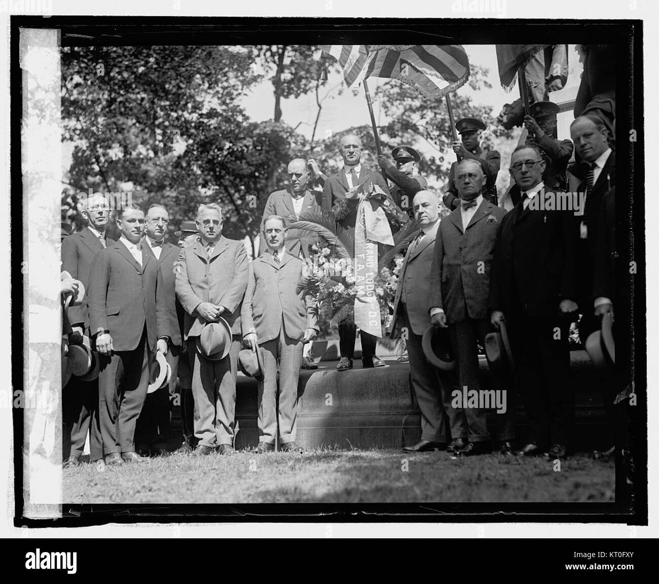 Der 167. Jahrestag der Geburt von Marquis de Lafayette, einer Schlüsselfigur der amerikanischen Revolution, wurde mit Gedenkfeiern zu seinen Verdiensten zur amerikanischen und französischen Geschichte gewürdigt. Stockfoto
