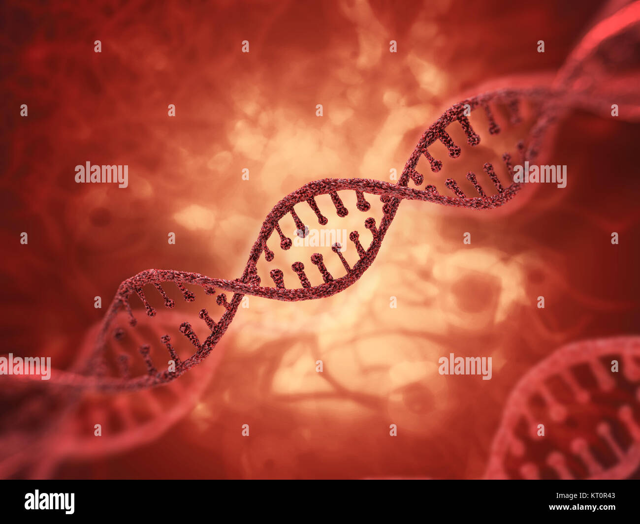 DNA-Molekül Forschung Konzept. 3D-Rendering Stockfoto