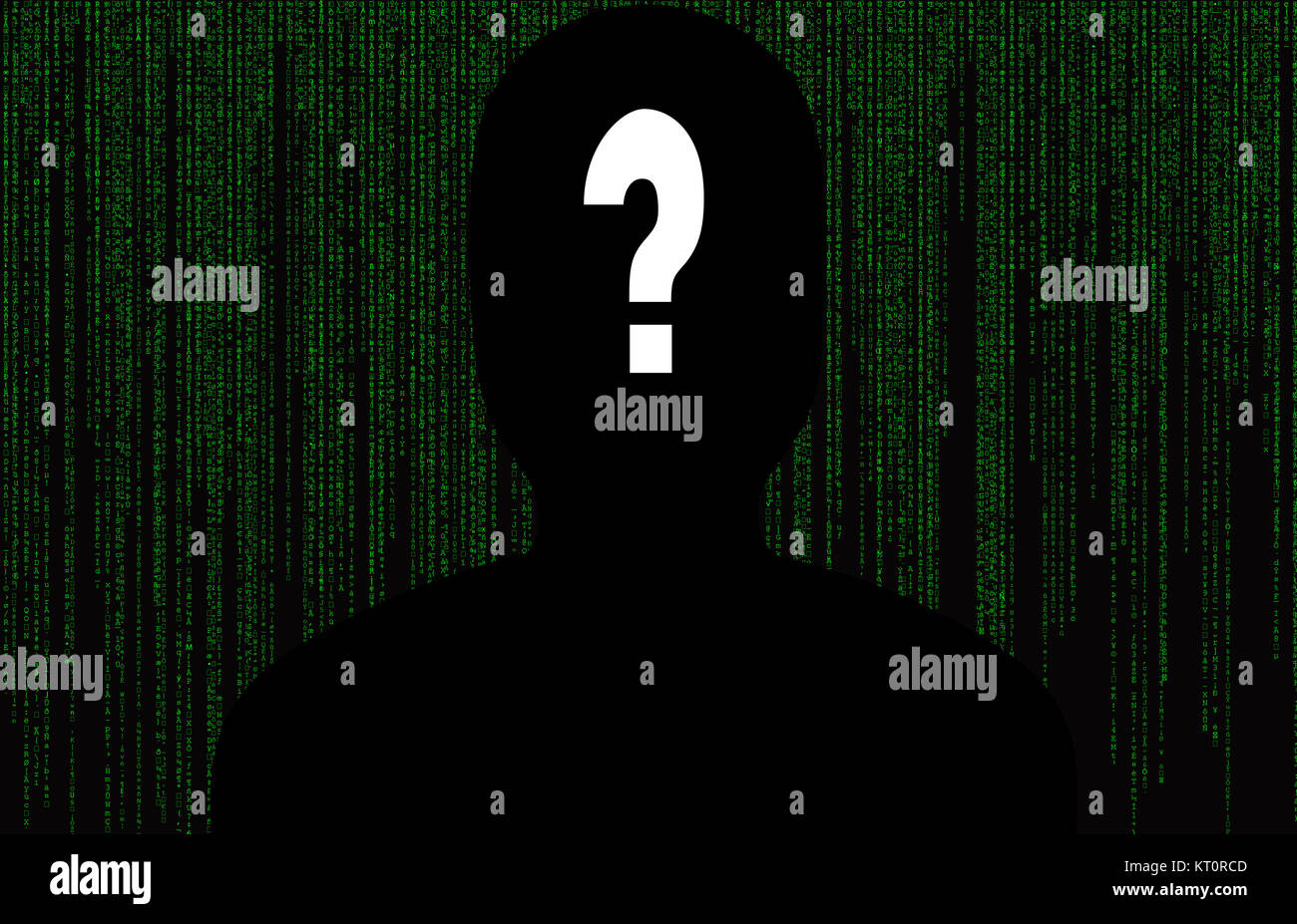 Menschliche silhouette Data-Matrix-Code Stockfoto