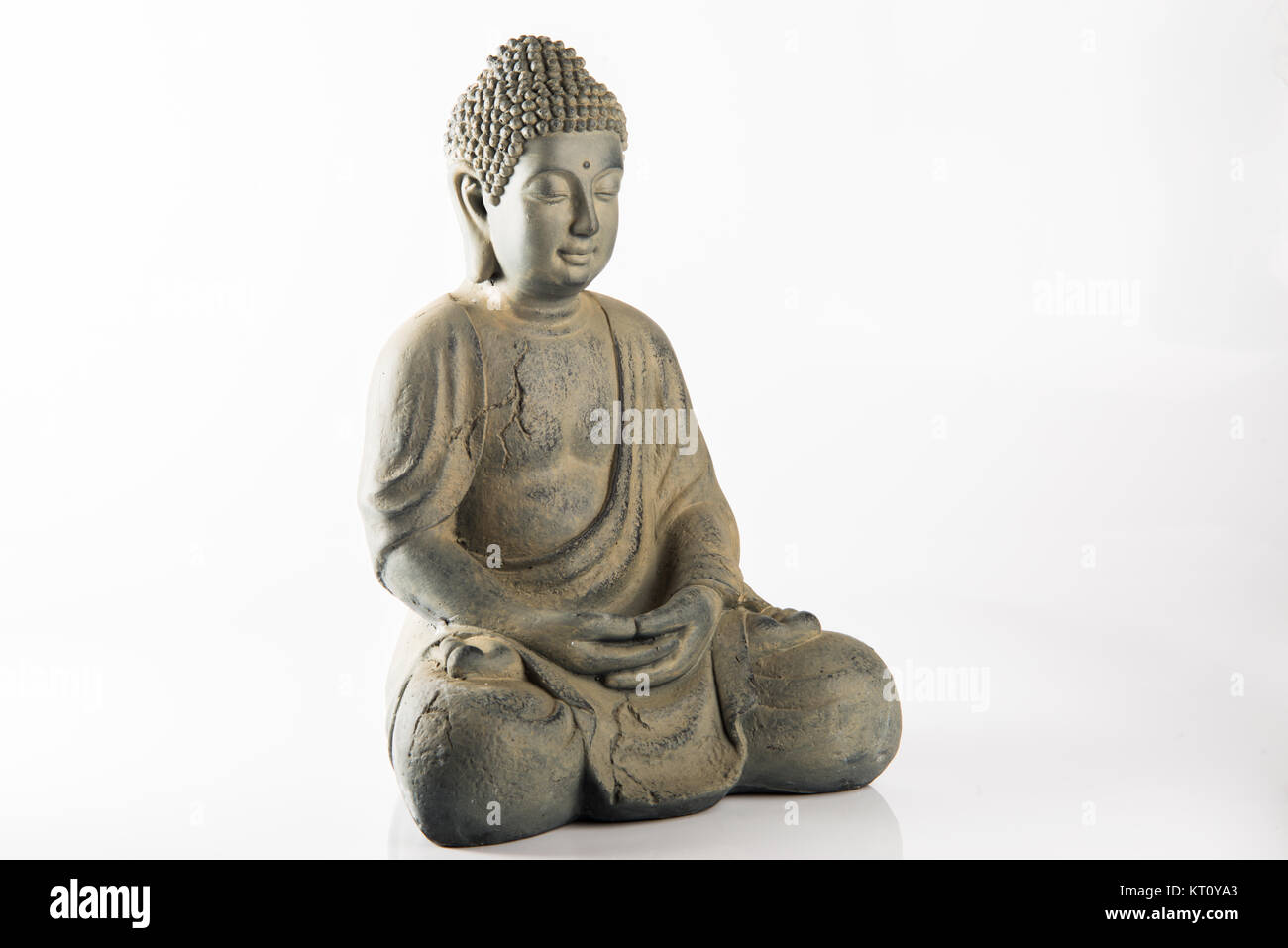Stein Statue von Buddha isoliert Stockfoto