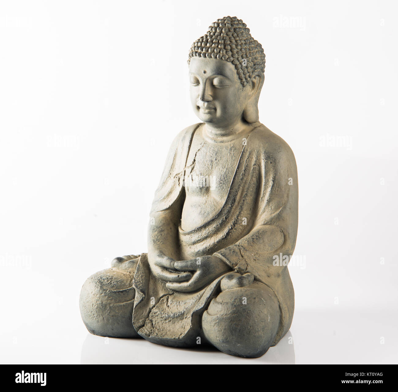 Stein Statue von Buddha isoliert Stockfoto