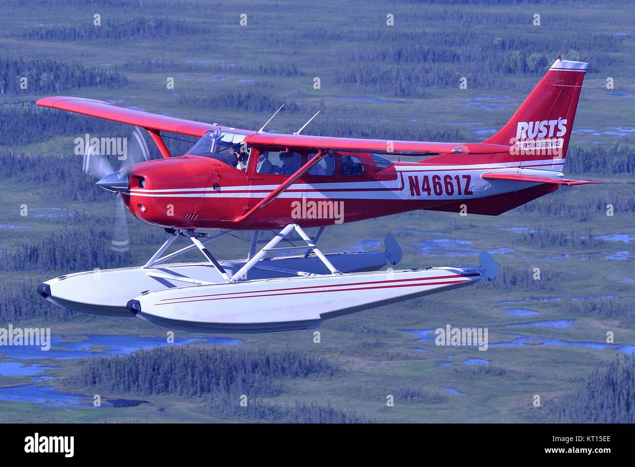 RUST'S FLYING SERVICE CESSNA U206G N 4661 Z IN ALASKA. Stockfoto