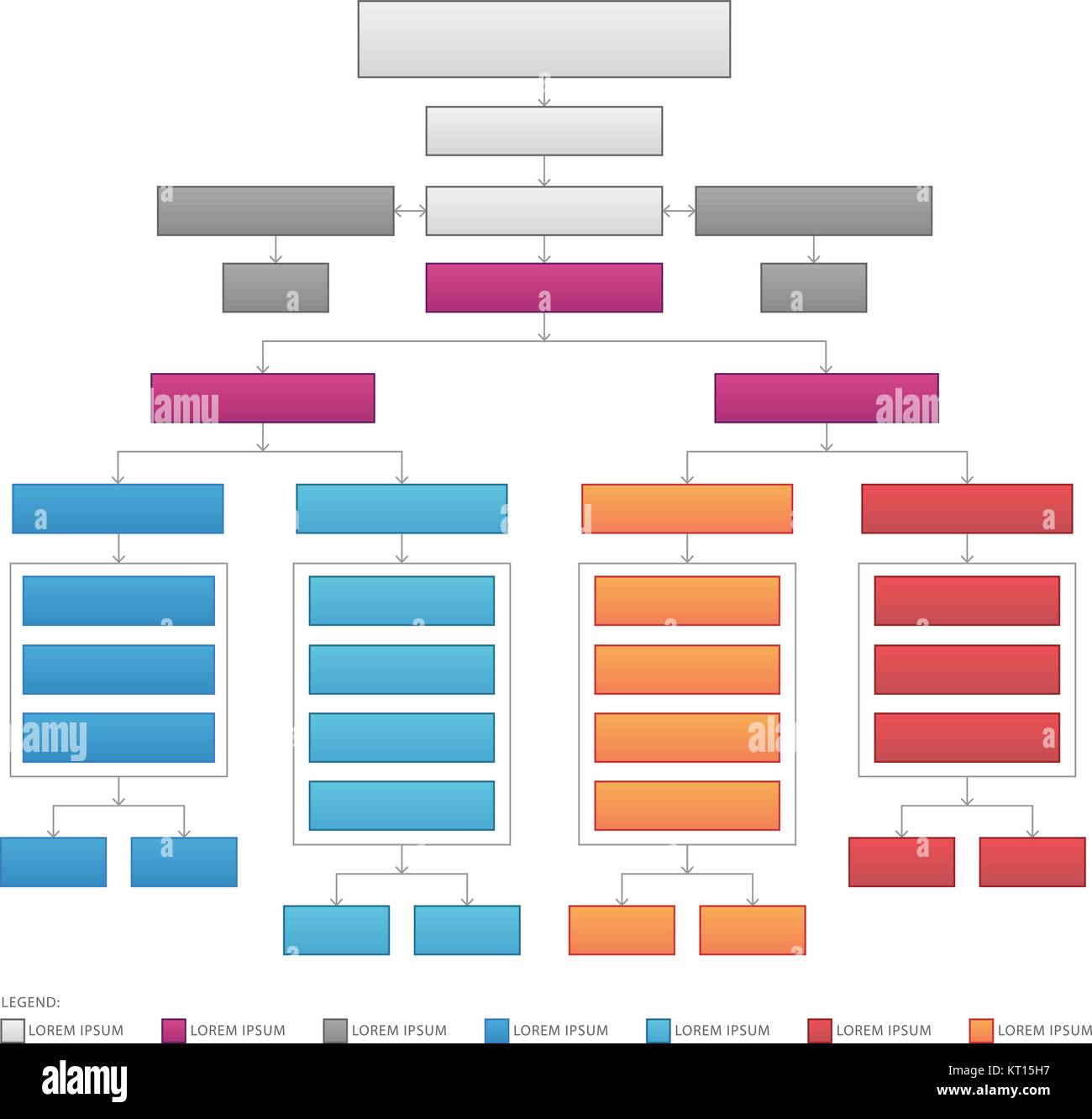 Vertikale Organisation Corporate Flow Chart Vektorgrafik Stock Vektor