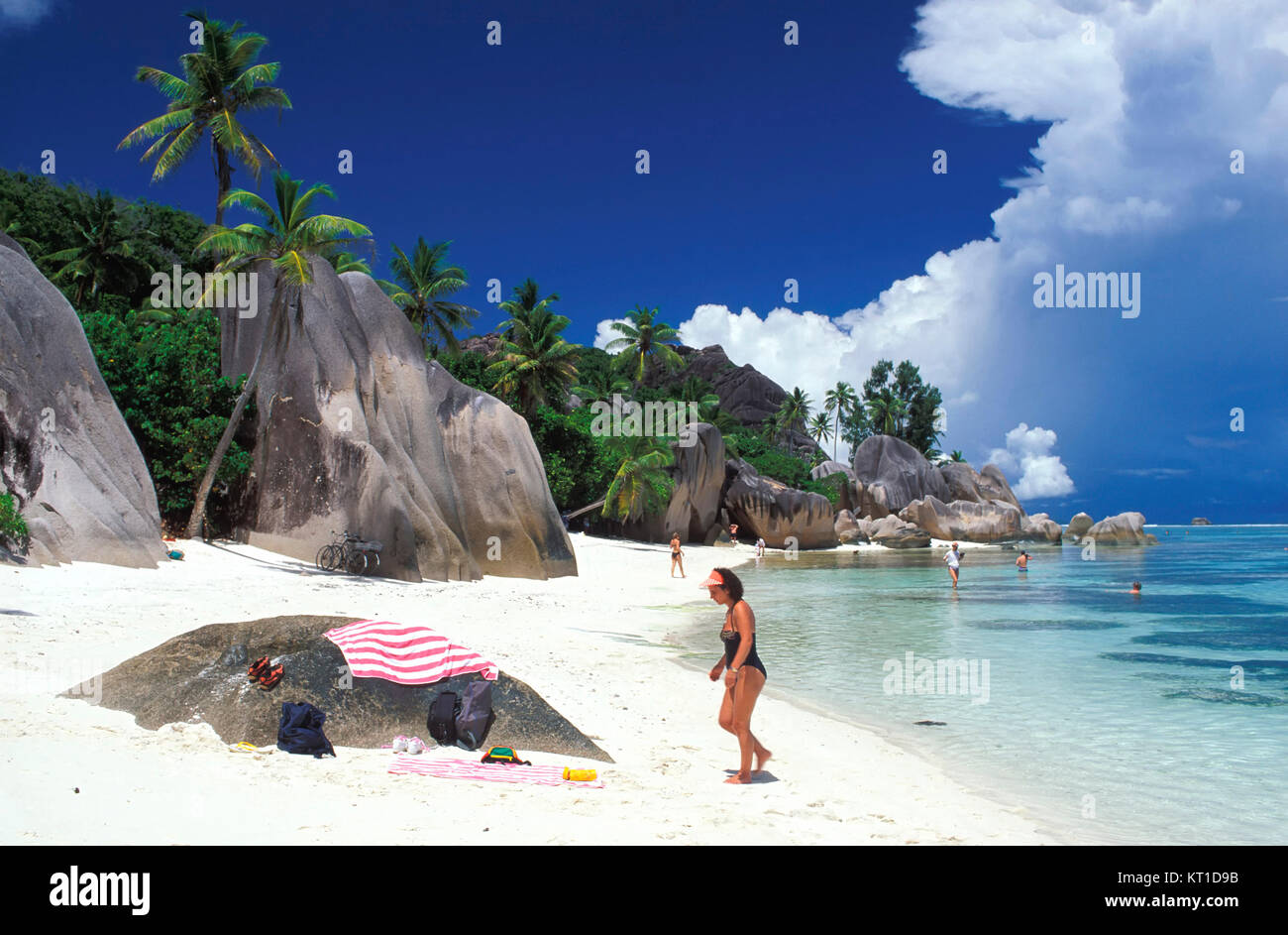Felsen Am Strand Anse Source D Argent La Digue Island Seychellen Stockfotografie Alamy