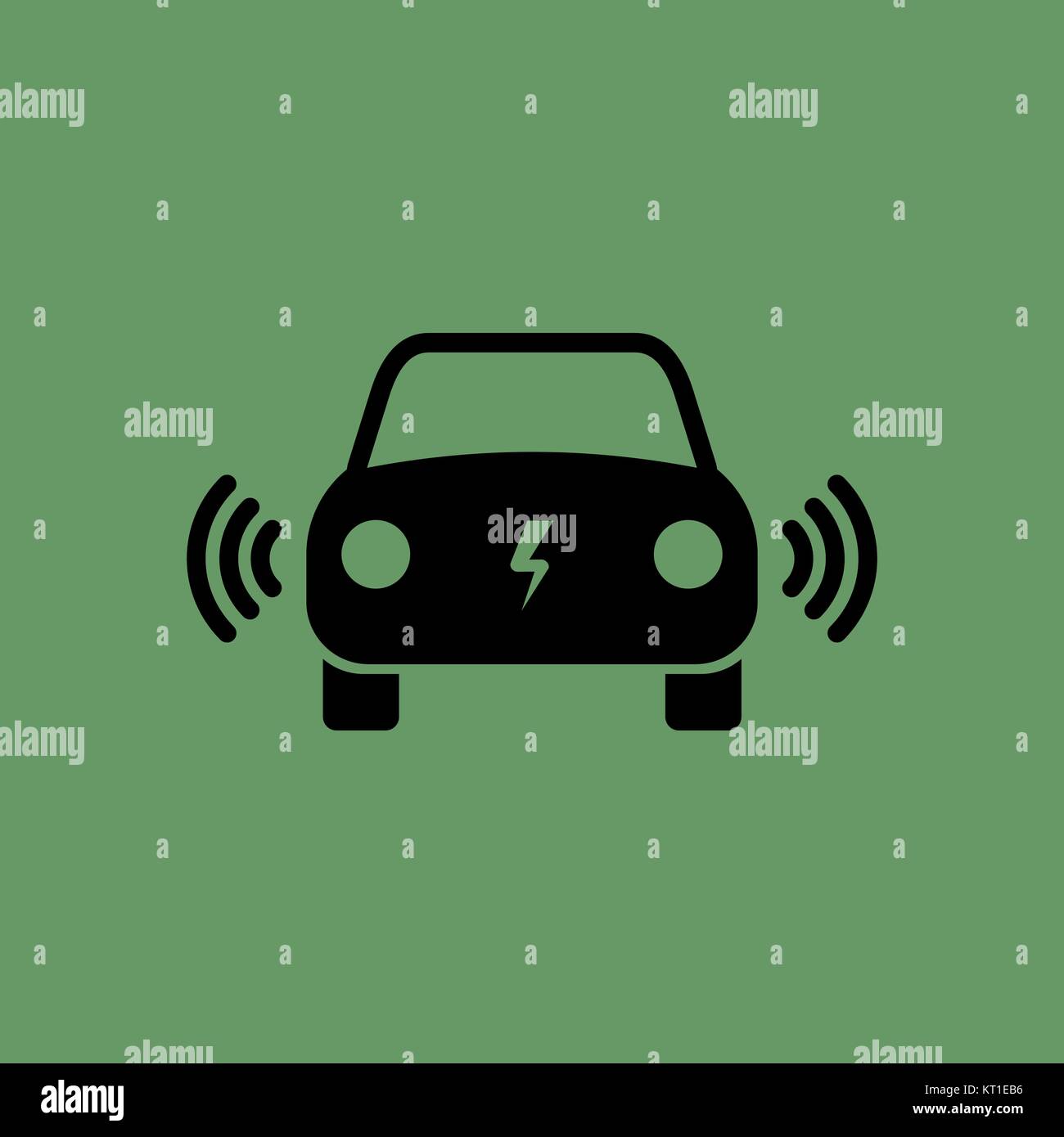 Elektroauto Symbol. Vector Illustration. E-Auto anmelden Stock