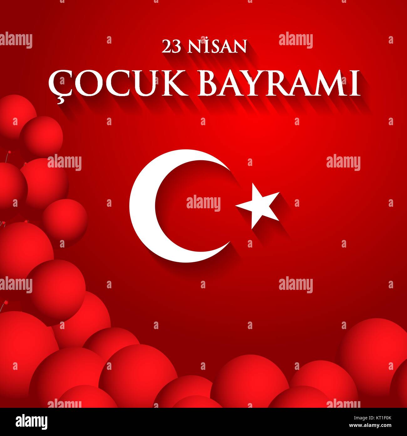 23. Nisan cocuk baryrami. Übersetzung: Türkisch 23. April Tag der Kinder. Vector Illustration. Stock Vektor