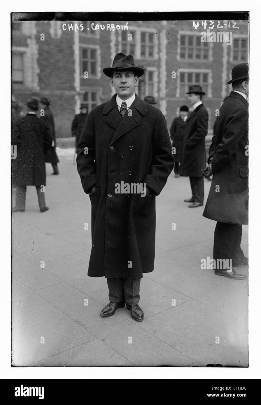 Ein Porträt von Chas. Courboin, eine bemerkenswerte Figur in einem bestimmten Bereich, vielleicht Kunst, Politik oder Unterhaltung, wurde in historischen Aufzeichnungen aufbewahrt. Stockfoto