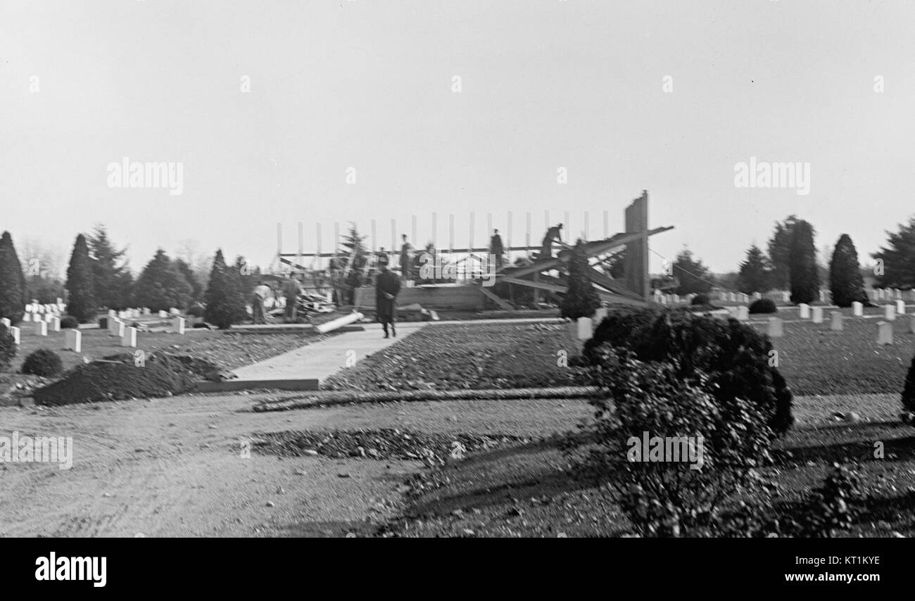 Bau von Stiftungen - Confederate Memorial - Arlington National Cemetery - 1912 Stockfoto